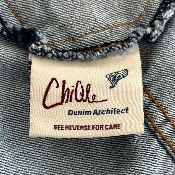 🥇 Vintage Chic Denim Architect Sleeveless Jean Vest size medium - Picture 7 of 9